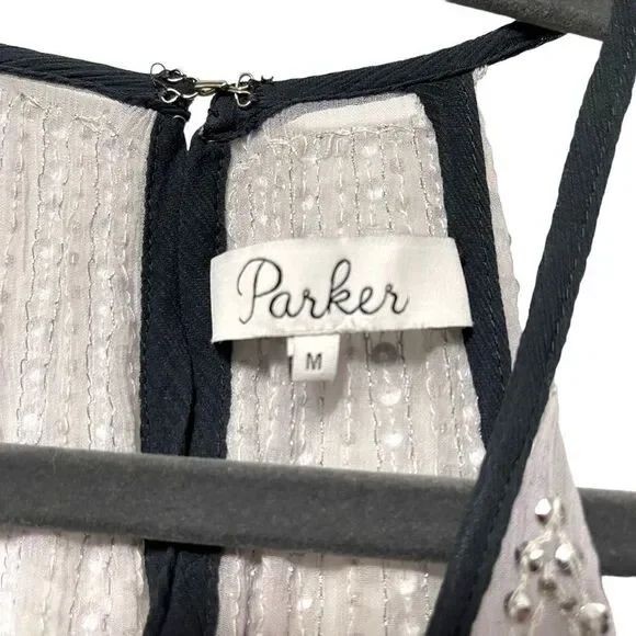 PARKER Sequined Beaded Halter Blouse M - Picture 5 of 8